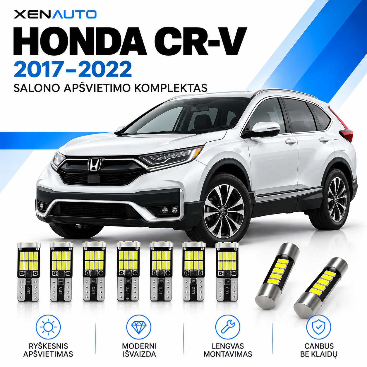 Honda CR-V LED salono apšvietimo komplektas