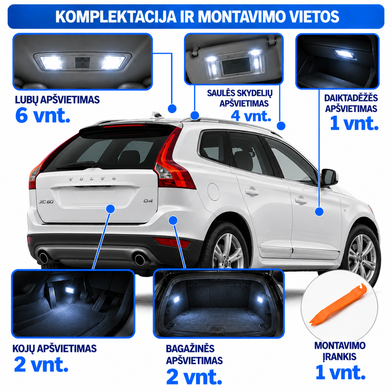 Volvo XC60 apšvietimo komplektas