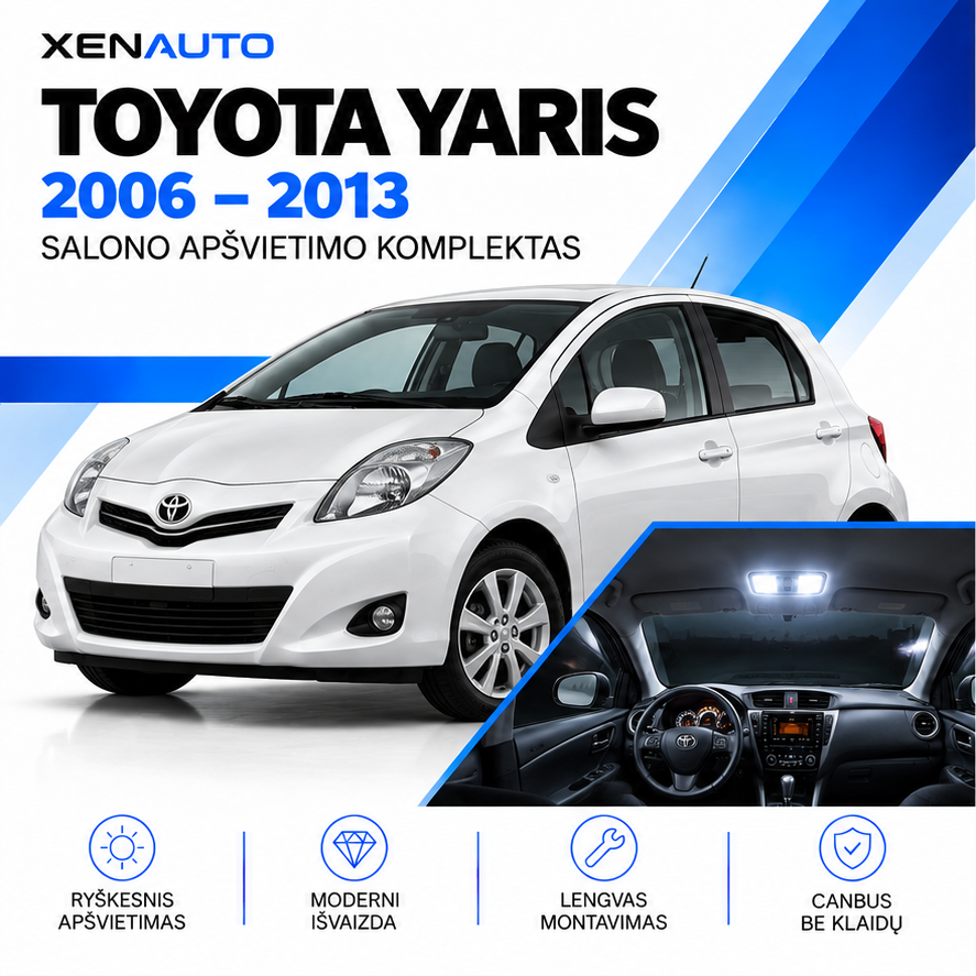 Toyota Yaris LED salono lemputės 2006–2013